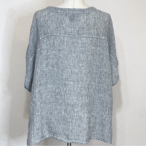 Tahari Oversized Lagenlook Linen Cross-Dye Top Size Small - Picture 2 of 7